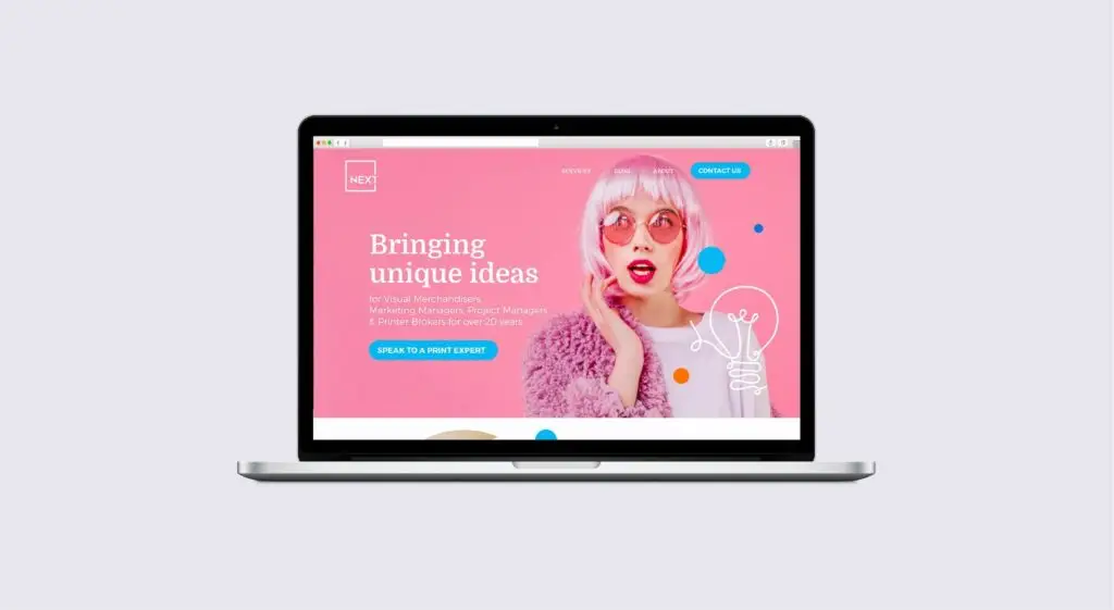 Website design portfolio showcasing Emedia Creative's work with Next Printing for enhanced brand awareness.